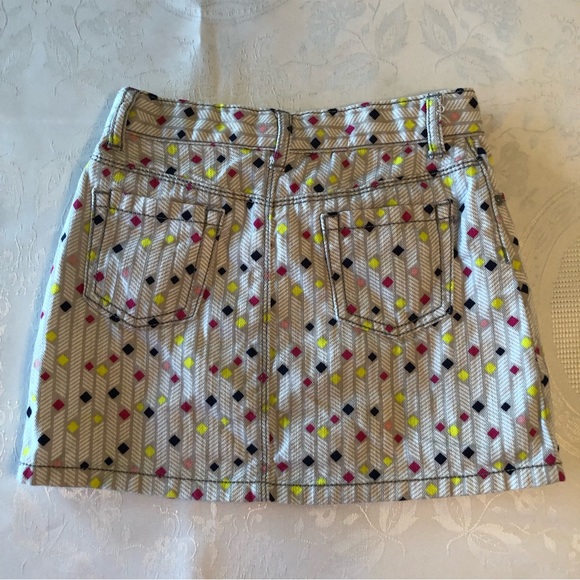 Gymboree Girls Size 5 Multicolored Mini Jeans Denim Skirt Geometric Pattern - Picture 2 of 14
